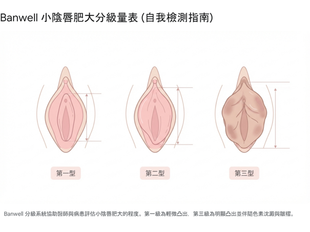 Banwell小陰唇肥大自我檢測與分級系統台中竹北私密整形客觀評估