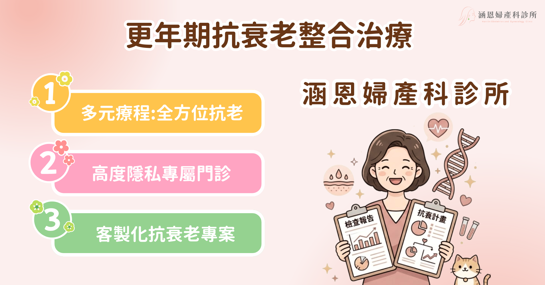 台中新竹竹北更年期門診推薦涵恩婦產科抗衰老整合治療