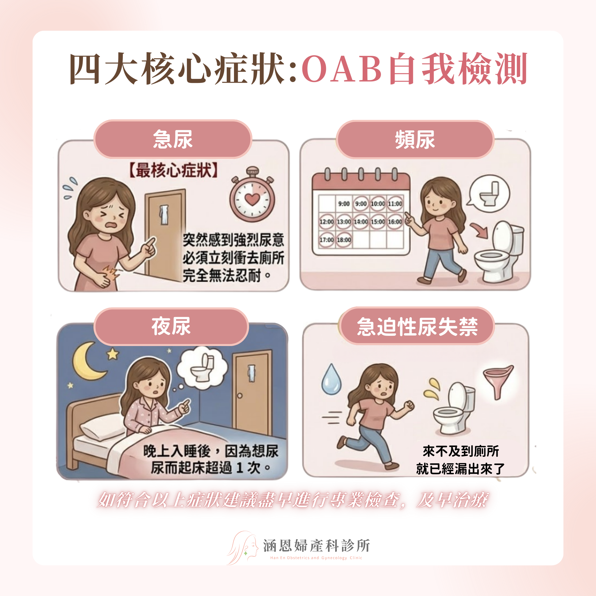 膀胱過動症OAB四大核心症狀急尿頻尿夜尿與急迫性尿失禁自我檢測